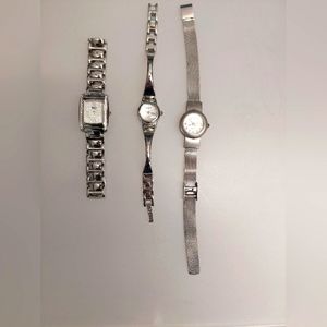 ☆Lot of 3 Silver-toned Women's Watches